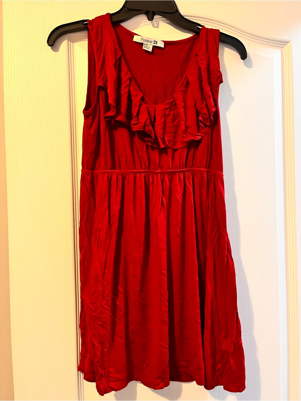 Forever 21 Red Ruffle Tank Dress